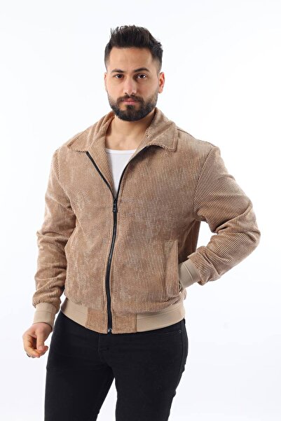 İLKCET MODA Сезонний бежевий тонкий оксамитовий чоловічий піджак