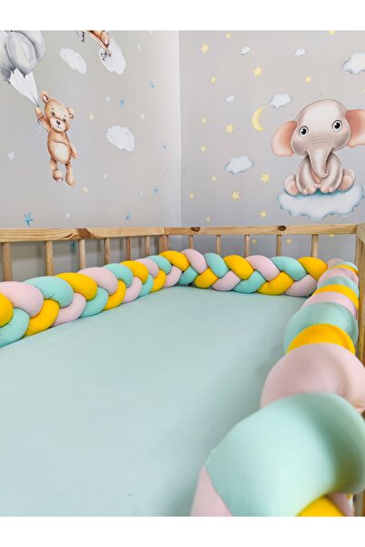 meleginisiklitoplari Knitted Protection 190 Cm 3-Piece Knitted Crib Protector