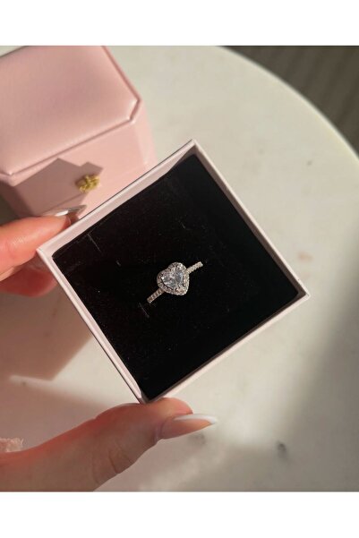 Le Manolia Accessories خاتم العلاقة الخطيرة خاتم القلب الزركون الوردي خاتم ال...