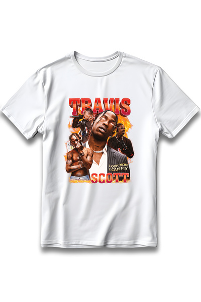 EZG Business Tricou unisex supradimensionat Travis Scott, 100% bumbac, cu țes...