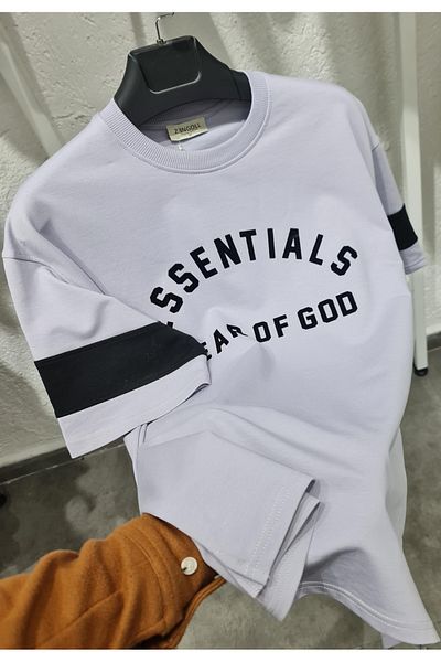 ZENGOLL & RAMİRES Unisex (Essentials Fear of God) Printed Oversize T-Shirt