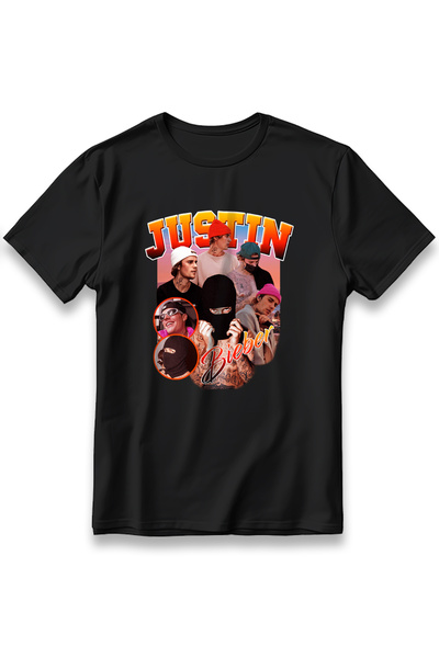 EZG Business تي شيرت جاستن بيبر كبير الحجم للجنسين، نسيج سميك من القطن المسام...