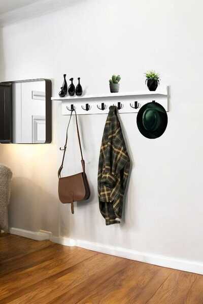 Alçest Home PERA Duvar Askılığı Duvar Rafı Beyaz