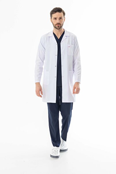 112Giyim Spor Yaka Uzun Boy Erkek Doktor Hemşire Eczacı Öğretmen Önlüğü Alpak...
