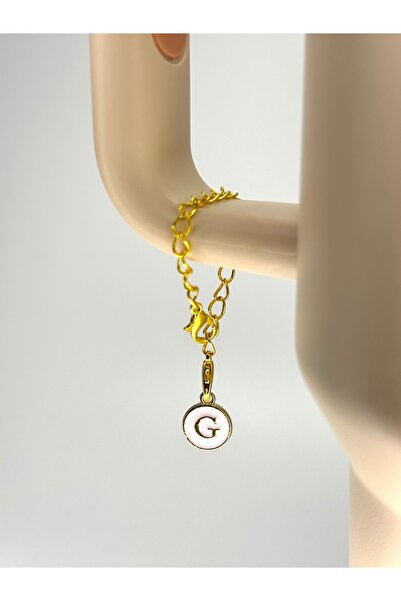 YuccaCo Accessorize Your Life White Thermos Compatible Accessory with Letter G/Letter g Thermos Charm/Letter Thermos Ornament