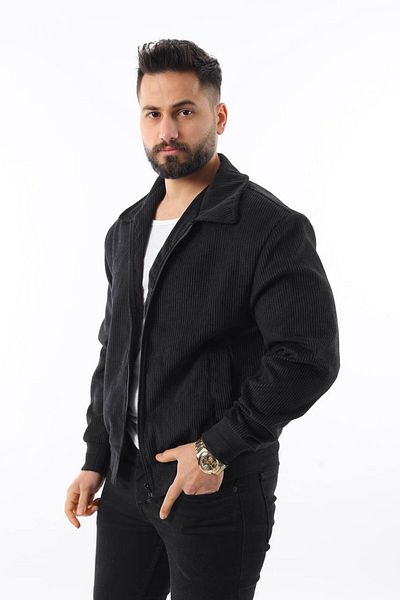 İLKCET MODA Εποχιακό λεπτό βελούδινο κανονικό ανδρικό μπουφάν