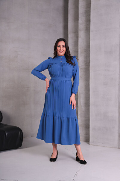 MODA Kadın uzun piliseli terletmez Ütü istemez aerobin kumaş elbise