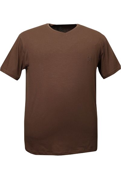 tambattal Plus Size Cotton Single Jersey V-Neck T-Shirt