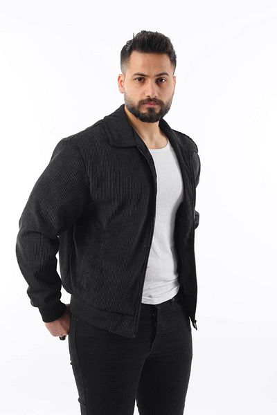 İLKCET MODA Εποχιακό λεπτό βελούδινο κανονικό ανδρικό μπουφάν