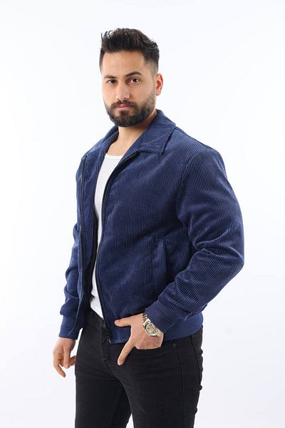 İLKCET MODA Εποχιακό λεπτό βελούδινο κανονικό ανδρικό μπουφάν