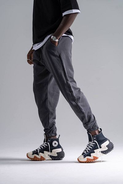Superbluemexico Ανδρικό παντελόνι Jogger Jogger με μισό φαρδύ κομμένο καουτσούκ