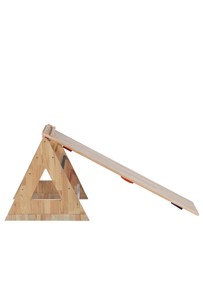 joykidstoy Montessori Üçgen Pikler + Geometrik Rampa Ve Kaydırak Seti (2'li Set)