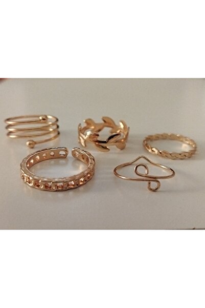 TREND Set of 5 Gold Modern Rings