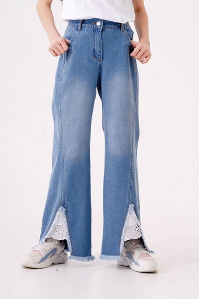 GİYİCEM TEKSTİL Girl's Scalloped Jeans