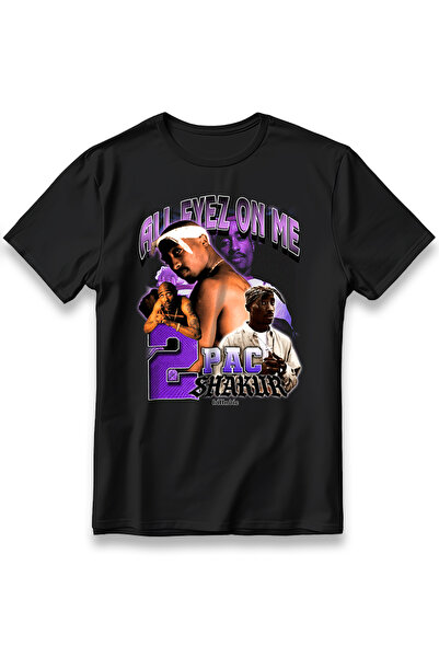 EZG Business Tricou 2Pac All Eyez On Me, model oversize unisex, imprimat, 100...