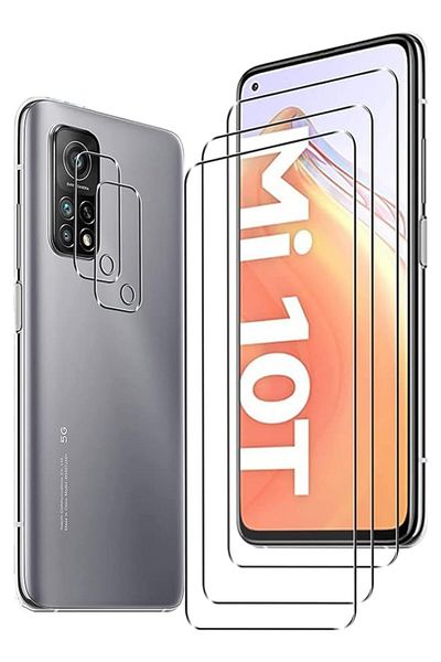 erorex 3+2 Pack For Xiaomi Mi 10T 5G 10T Pro 5G 6.7Inch Tempered Glass Screen Protector 3 Pack With 2 Pack