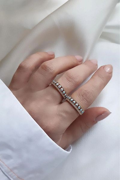 SelinDiamond Xuping Adjusted Evil Eye Bead Ring