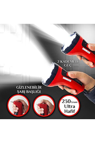 Genel Markalar Uzun Menzilli Ultra Güçlü Sarjlı El Feneri Kamp İçin 1 km Görü...