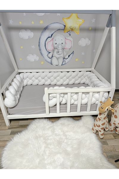 meleginisiklitoplari New Generation Plush with Protection Model - 360 CM, 4-Piece Knit, 60X120/70X110 for Crib