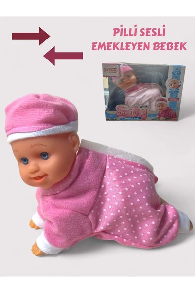 Toys Avm oyuncak pilli emekleyen bebek sesli 11 cm