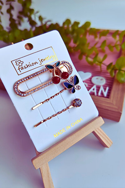 Nisankids Μεταλλική πόρπη με φιγούρα κερασιού και κρυστάλλινη πέτρα, Πακέτο 2...