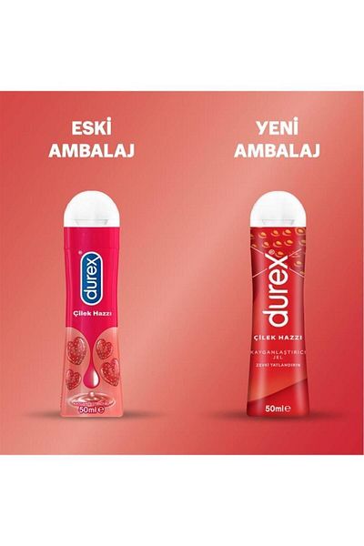 Durex Gel lubrifiant Play Strawberry Sensation 50 ml, pe bază de apă, cu aromă de căpșuni