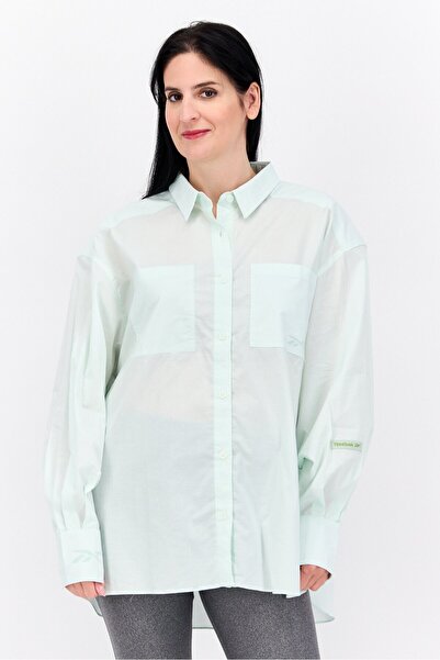 Reebok Women Sportswear Fit Long Sleeves Outdoor Shirt, Mint Green
