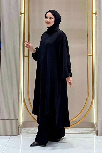 TRENDTESETTÜR Women's Black Shawl Pants Suit t 7393