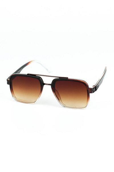 Di Caprio Unisex Brown Uv400 Protection Rectangular Model Sunglasses