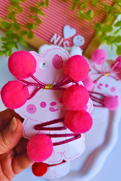 Nisankids Σετ αγκράφες με λάμψη (2 λάστιχα, 2 αγκράφες με κουμπωτά)