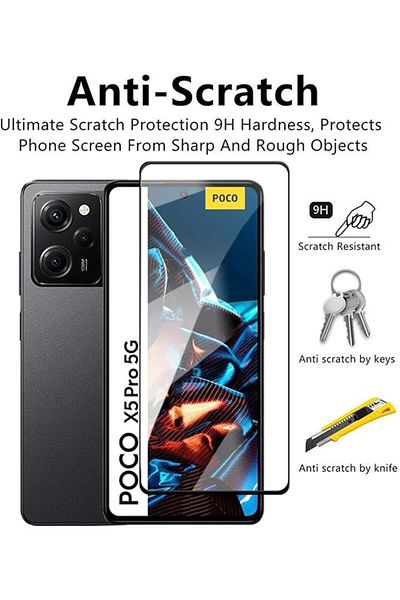 erorex 1+2+2 Pack Compatible With Xiaomi Poco X5 Pro 5G Tempered Glass Screen Protector And Case And Camera