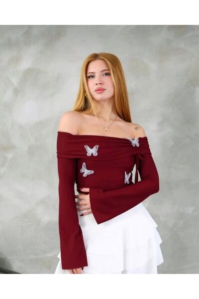Butik Madonna Bluz with Butterfly Detail