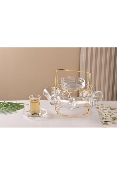 ORCHID 12PCS GLASS ISTIKAN SET 120ML WITH STAND