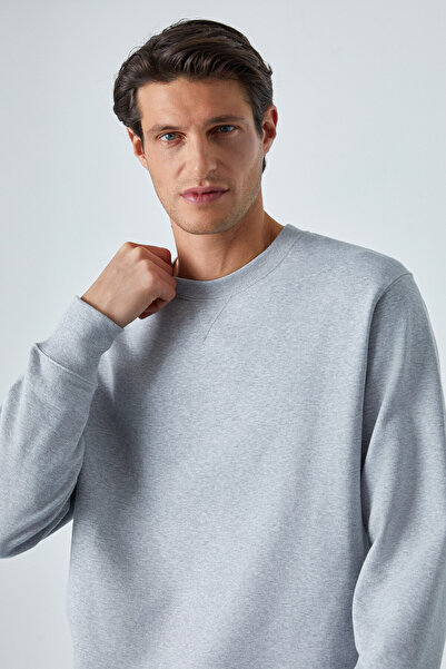 GRIMELANGE Bonell Men's 100% Cotton Relaxed Crew Neck Long Sleeve Grimelange Sweatshirt