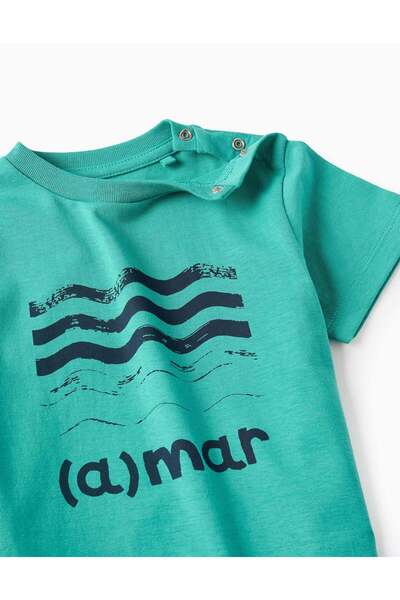 Ziddy Cotton T-shirt for Baby Boys 'Love', Green