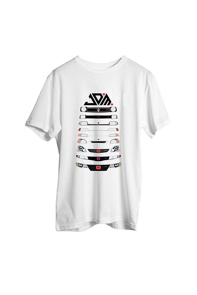 JDM Μπλουζάκι White Trend 2025 Drift Pattern Oversize T-shirt