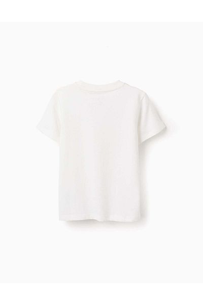 Ziddy Cotton T-shirt for Boys 'Landscape', White
