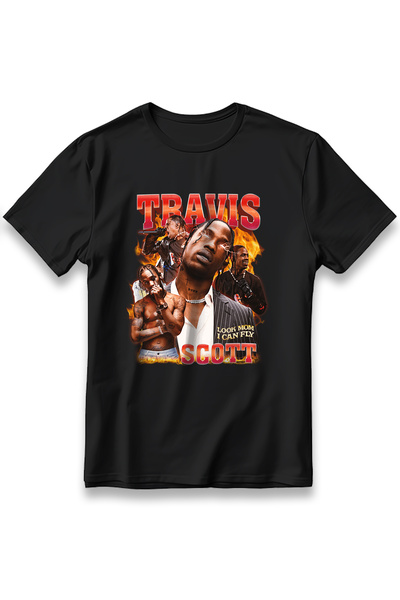 EZG Business Tricou unisex supradimensionat Travis Scott, 100% bumbac, cu țes...