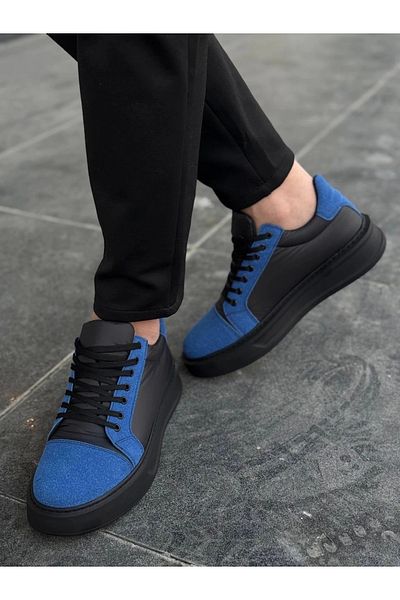 Merev Kb-x46 Kuback Negru Sax Albastru Înalță Negru Talpă Pantofi sport casual