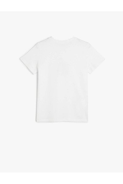 Koton Cotton Motorcycle Printed Short Sleeve T-Shirt - Crew Neck