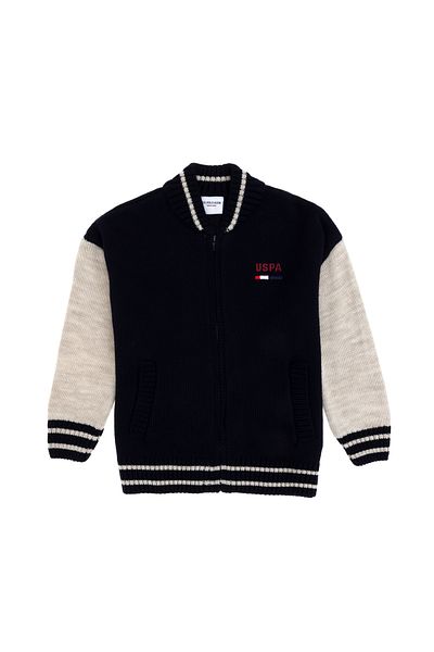 U.S. Polo Assn. Boy's Navy Blue Knitwear Cardigan 50293046 -Vr033