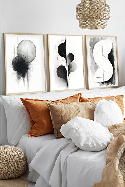 huhuli Ahşap Çerçeveli 3 Parça Set Tablo huhu436