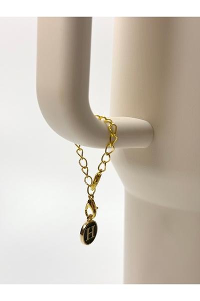 YuccaCo Accessorize Your Life Black Thermos Compatible Accessory with Letter H/Letter H Thermos Charm/Letter Thermos Ornament