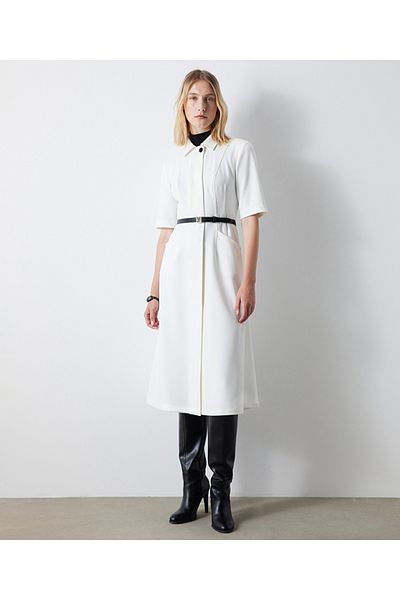 İpekyol Belted shirt collar midi dress