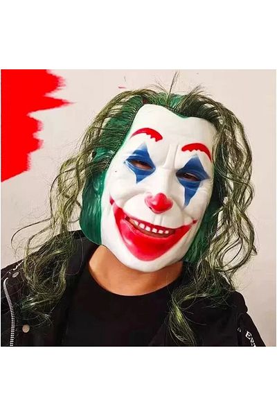 UZAY ONLİNE Joaquin Phoenix Joker Mask with Green Hair