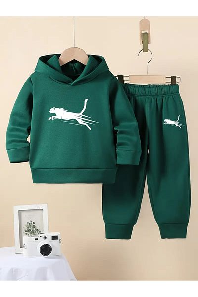 PENTHİLUS Cheetah Printed Unisex Oversize Tracksuit Set