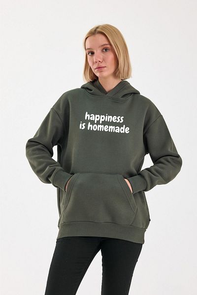 FİHA /2505-UNISEX ΤΥΠΩΤΟ ΦΟΥΤΕΡ ΜΕ ΚΟΥΚΟΥ - ΧΑΚΙ