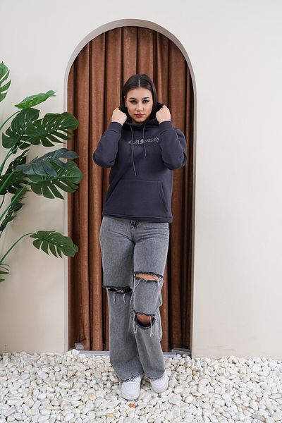 JANSO GROUP - Women's Rastd Stone Printed Sweatshirt 3 Thread Compact Fabric