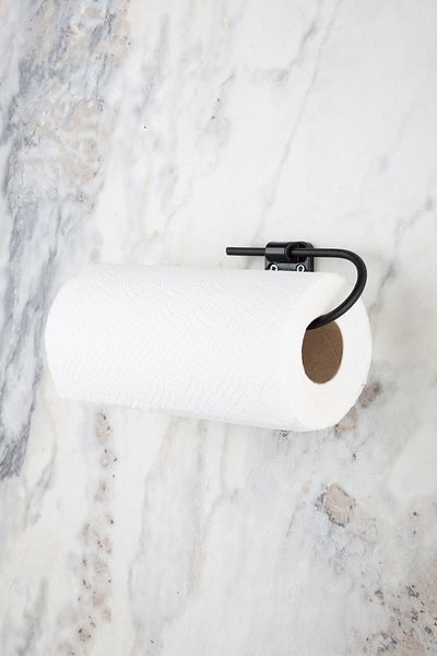 MultiStore Mini Series Black Paper Roll Towel Holder, Napkin Holder, Bathroom and Kitchen Hanger