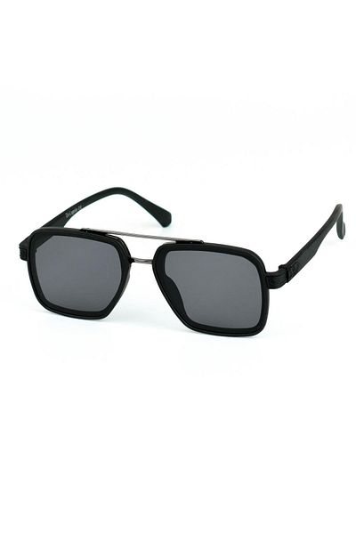 Di Caprio Unisex Matte Black Uv400 Protection Rectangular Model Sunglasses